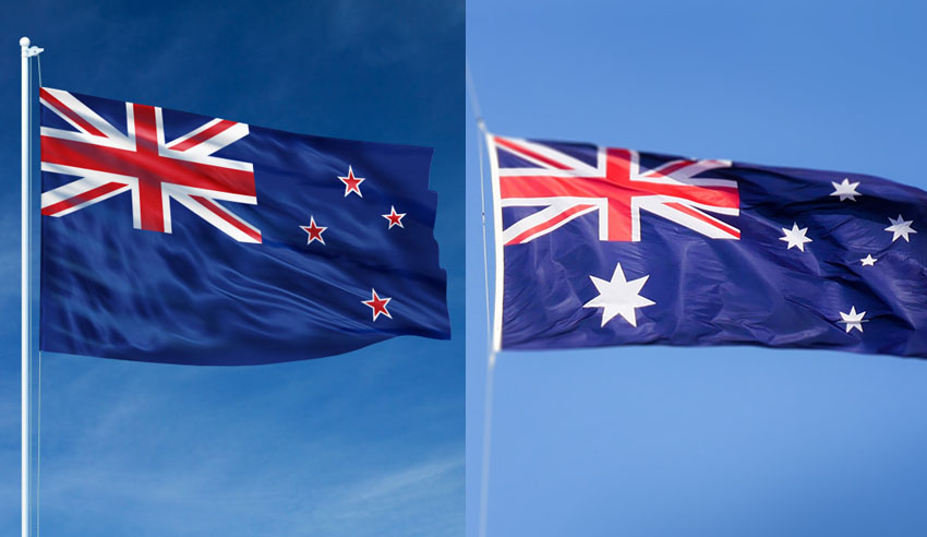 New Zealand and Australian flag