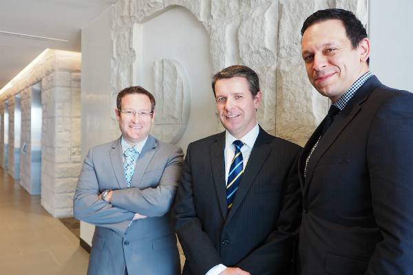 Jonathan Schneider, Deloitte’s Perth Tax Leader, Jonathon Leek and James Fabijancic, national leader of Deloitte Lawyers
