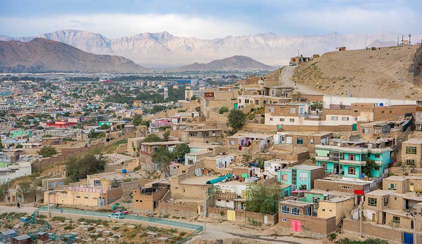 Kabul Afghanistan aerial lw