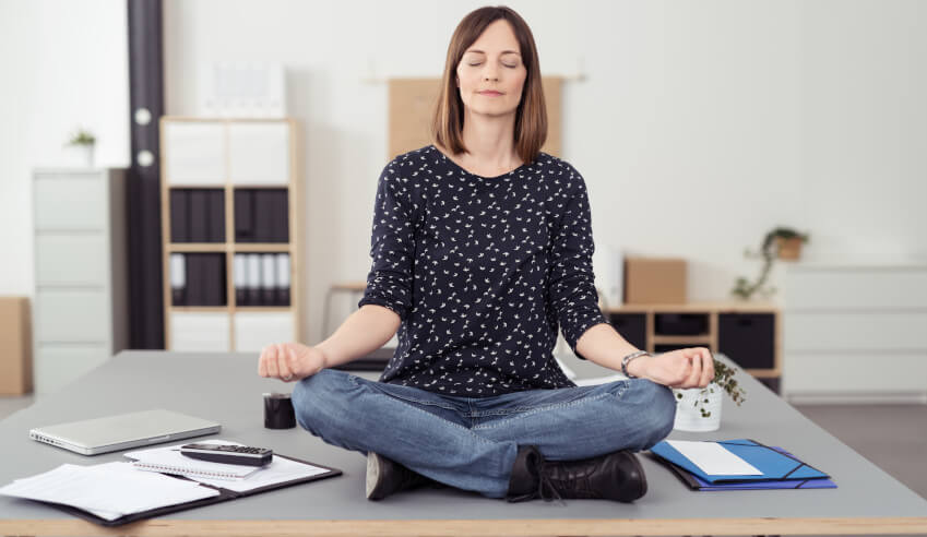 Meditation at the desk 