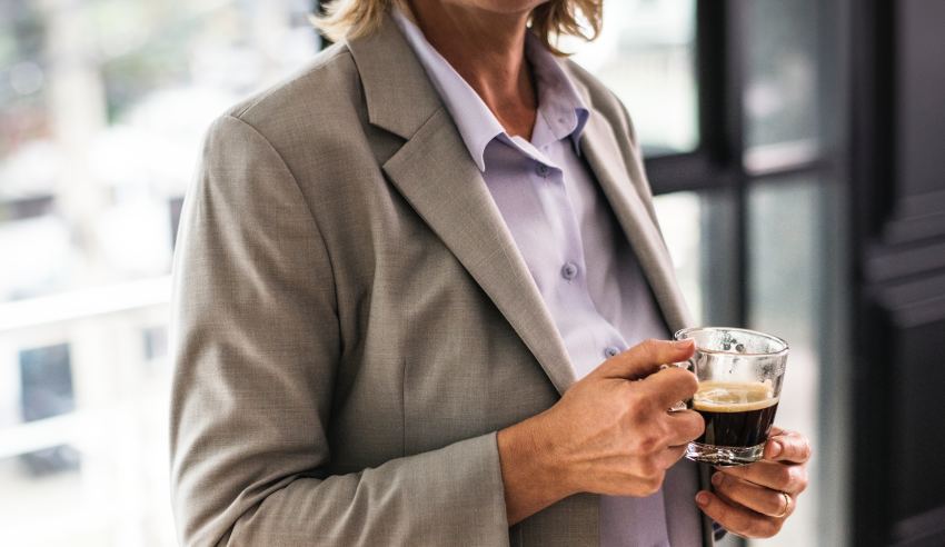 targets, quotas, woman, lawyer, holding a cup