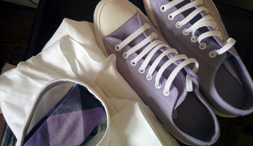 purple sneakers casual attire dress for your day policy flexible agile workplace mccabe curwood