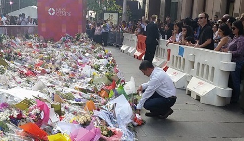 Flowers offered to Katrina Dawson