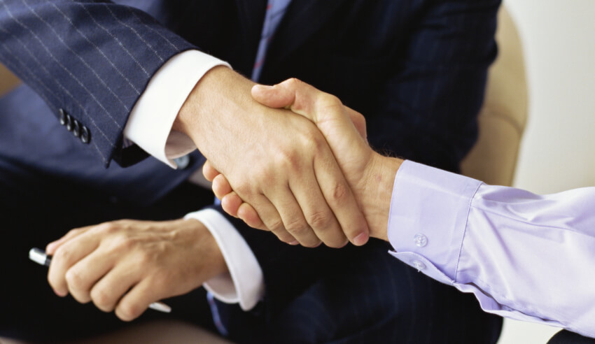 New partners, handshake