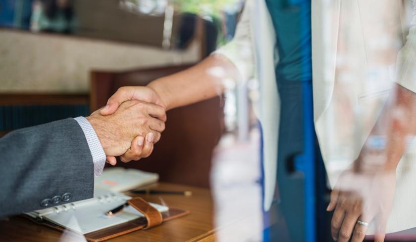 Appointment of new partner handshake