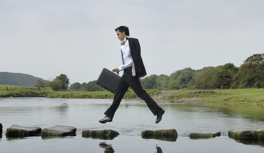 Man jumping as new CEO