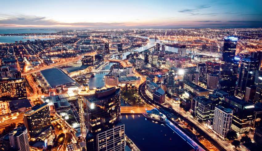 Melbourne CBD at night