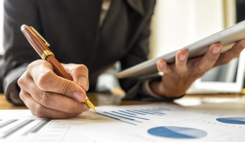 Woman doing finance work