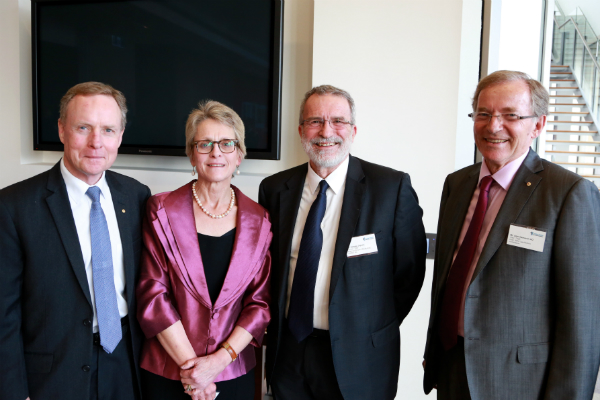 David Morrison with Marie and George Jepson at the 2016 TJMF lecture